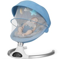 Gray Baby Swing with Bluetooth & 5pt Harness