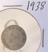 1938 Georgivs VI Canadian Silver Dime