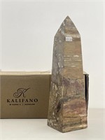 Kalifano carved stone obelisk. Approx 11x3in