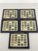 5 gemstone identification boxes with stone