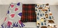 3 Fleece Throw Blankets