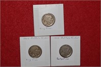 (3) Buffalo Nickels 1923, 1924 & 1935