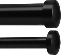 TiMi Cap Adjustable Curtain Rods 28-48' Black