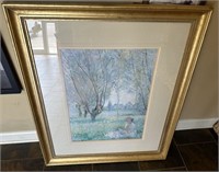 Framed Monet Print of Landscape