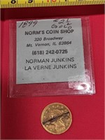 1899 2 1/2 Dollar Gold Piece