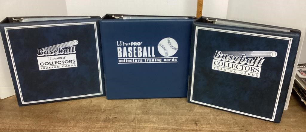 3 Sports card binders with empty pages