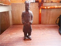 Vintage Oriental Carved Wood Statue approx 10" t