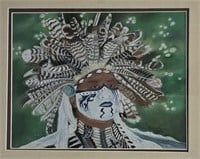 94A Native American Dancer Signed Oil on Canvas