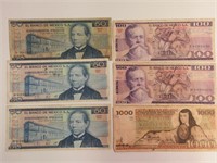 Group of Mexican Bank Notes