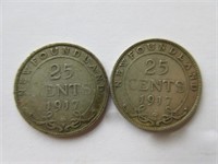 Pair of Newfoundland 25 Cent Pieces