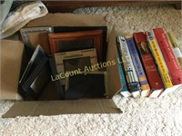 box picture frames and books