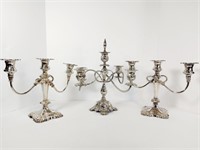 SILVER PLATE CANDLEABRAS