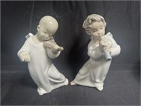 Pair of LLadró porcelain figurine angels