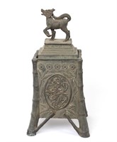 Chinese Bronze Censer Qilin Lid