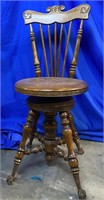 Vintage Ball & Claw Swivel Seat Piano Chair