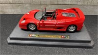 Burago 1995 Ferrari F50 Die Cast Car On Base 7.5"