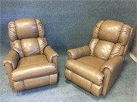 Matching Leather Swivel Recliners