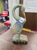 Wooden Eegret Bird Statue