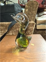 Green Duck Glass Paper Weight