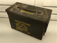 Metal ammo can with assorted ammo - mostly 22