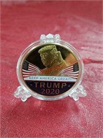 Donald Trump 2020 novelty coin in plastic case