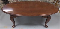 Oval Queen Anne Mahongany Colored Coffee Table,