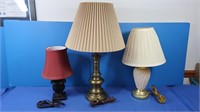 3 Table Lamps w/Shades