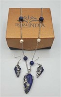 Tribal Collection Of India Jewelry Set Blue Stone