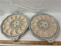 2 Blue Temptations Egg Plates