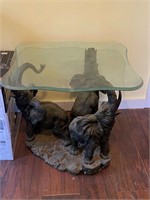 Glass Top Elephant Table