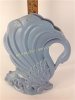 Blue pottery swan planter.