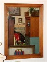 4' x 3' Wood Frame Mirror w Beveled Glass