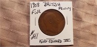 1908 British Penny King Edward VII F