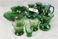 Green Glass: Small Bud Vases, Shot Glasses & More