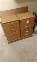 TWO LEGAL SIZE OAK FILE CABINETS