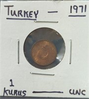 uncirculated 1971 Turkish coin
