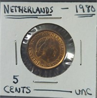 Uncirculated 1980, Netherlands coin