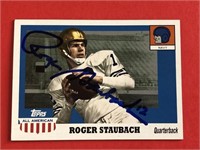 Roger Staubach Signed 2005 Topps All-American Card