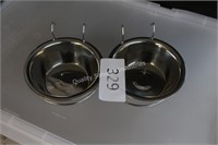 2- stainless steel kennel food bowls