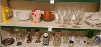 Shelf of random glassware