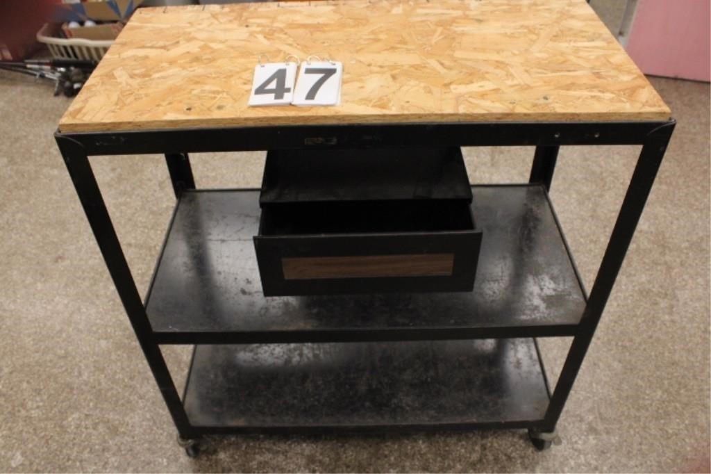 Metal Rolling Table w/ Drawer 39"T X 36"W X 18"D