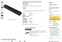OF3322  SAMSUNG Sound Bar HW-C400 Bluetooth