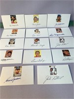 14 signed baseball “old timers” 3x5 cards