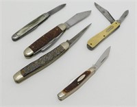 5 Vintage Folding Pocket Knives - Imperial,