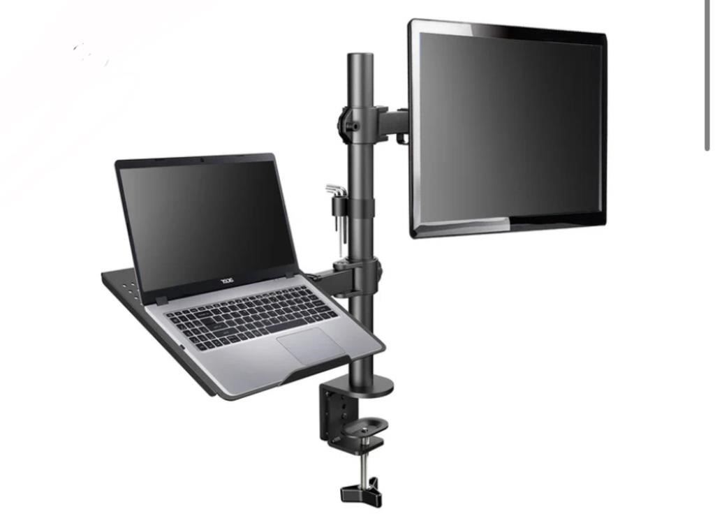SINGLE MONITOR MOUNT WITH LAPTOP TRAY FOR 13IN TO
