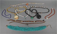 (11) BEADED/CARVED NECKLACES