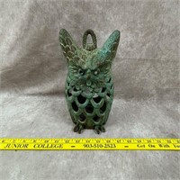 Vintage Cast Iron Metal Owl Candle Holder