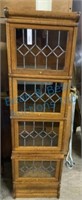 Four section Oak step back stackers w leaded