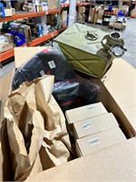 Large box of new atv bags, tablet holders & more