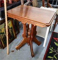 Antique Golden Oak Parlor Table